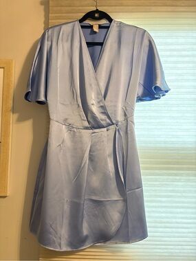 H&M Light Blue Wrap Mini Dress